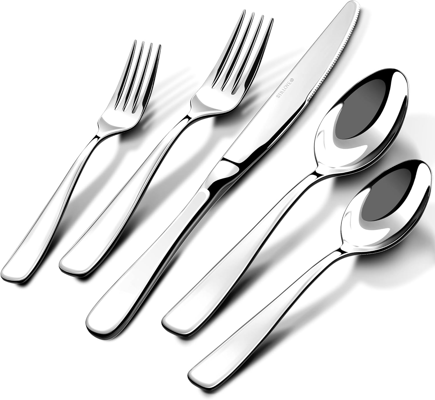 40 Piece Stainless Steel Flatware Set for 8, Rust Proof