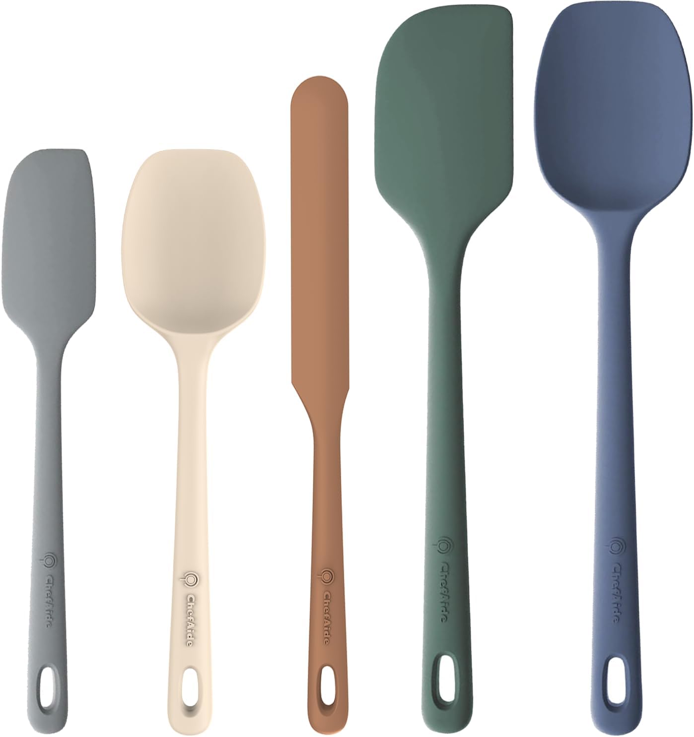 5 Piece Silicone Spatula Set, Food Grade with Strong Handles