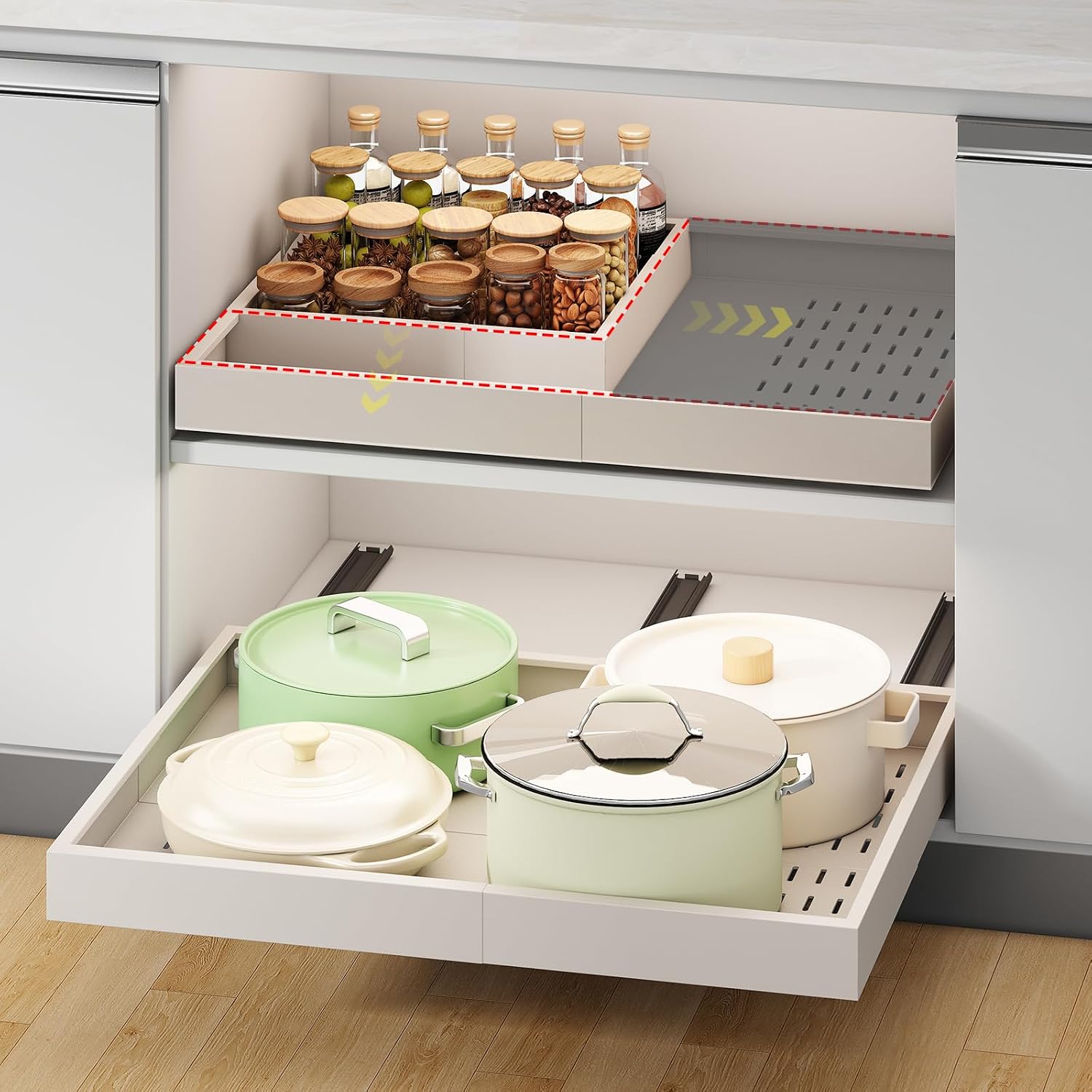 Cream Expandable Cabinet Organizer