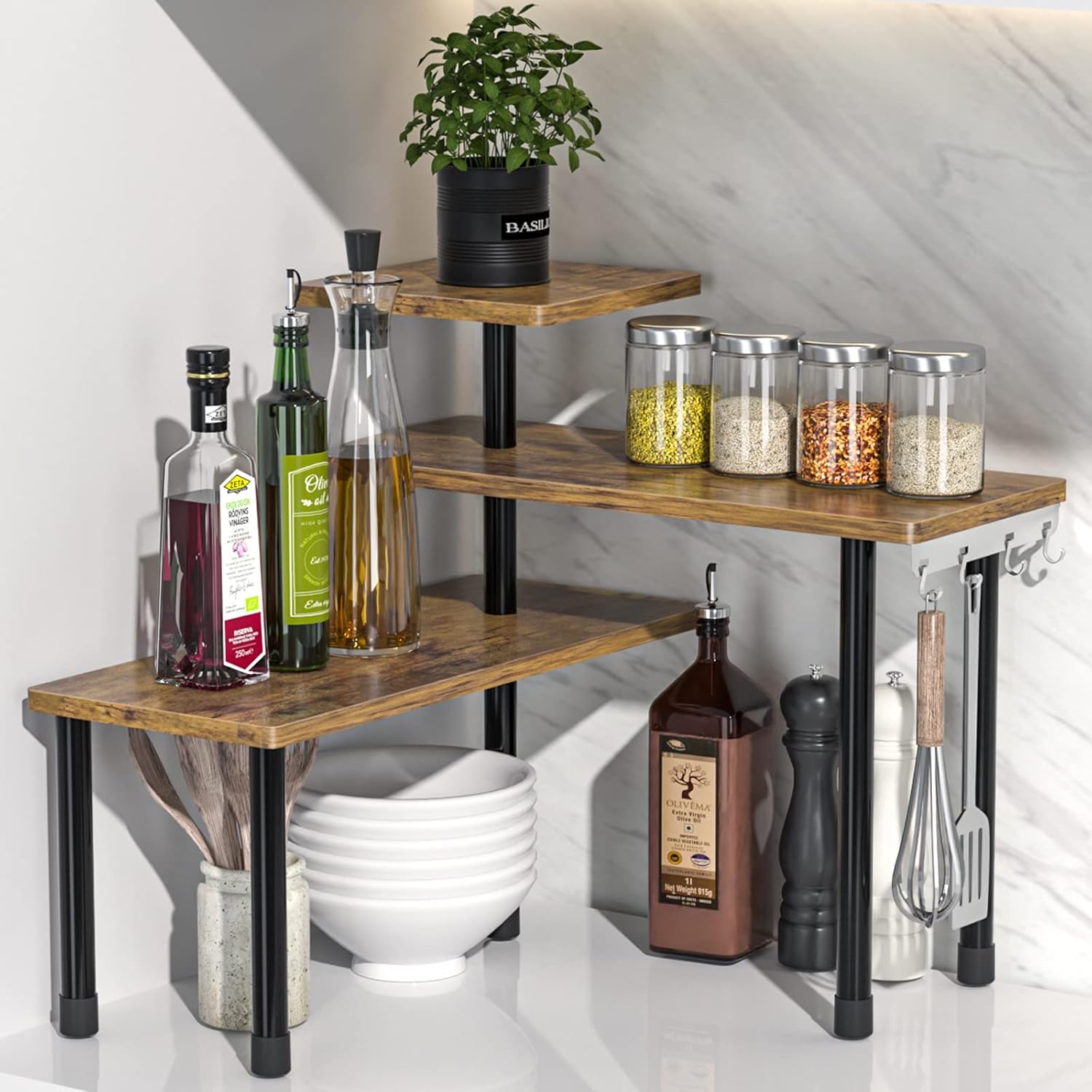 Rustic Brown Corner Shelf