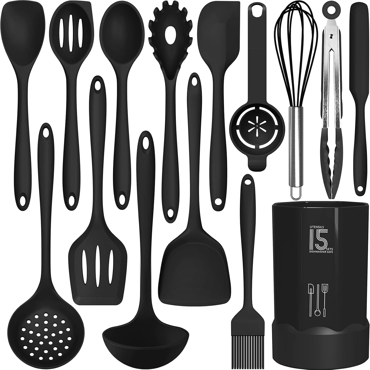 Silicone Cooking Utensil Set, Heat Resistant to 446F