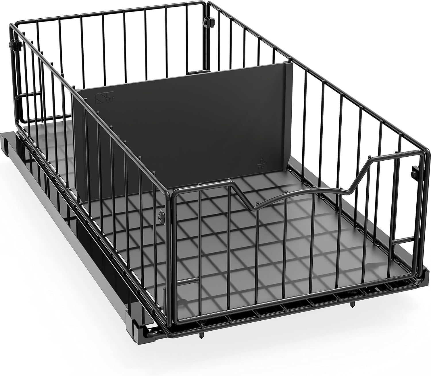 Black Metal Sliding Cabinet Organizer