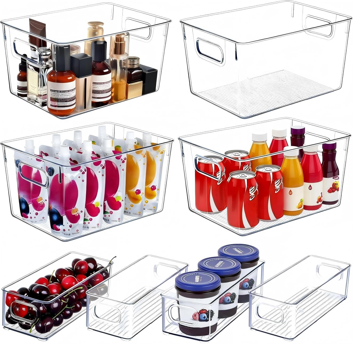 Clear Plastic Storage Bin Set