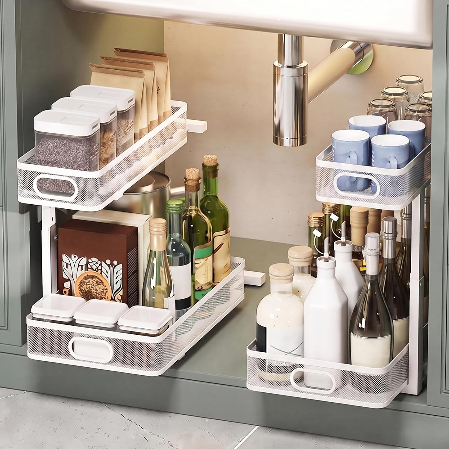 2-Tier Pull-Out Under-Sink Organiser
